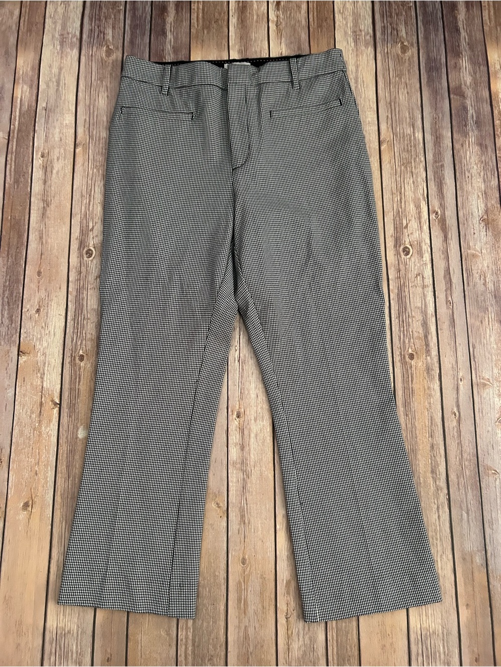 Anthropologie Black & White Houndstooth Trousers | Size 12
